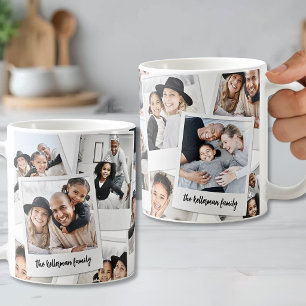 Caneca De Café Colagem de Fotos Personalizadas Vintage
