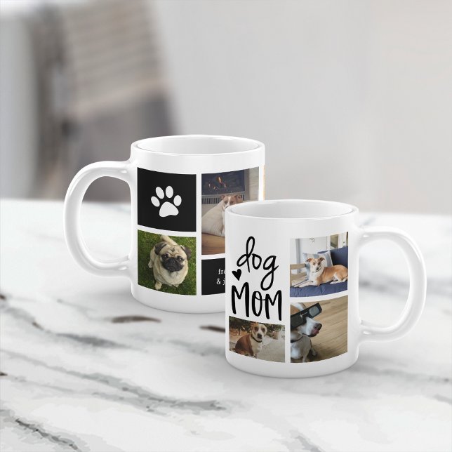 Caneca De Café Colagem de Fotos Pet Mãe de Cachorro Bonito (Criador carregado)