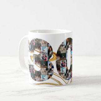 Caneca De Café Colagem de fotos: presentes de 30 anos por ano
