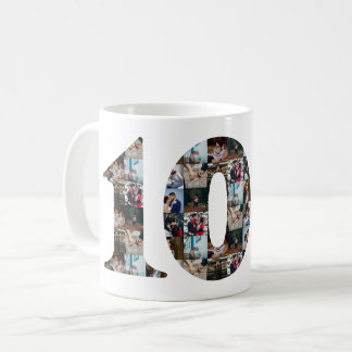 Caneca De Café Colagem de fotos: presentes de aniversário de 10 a