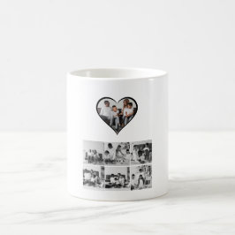 Caneca De Café Colagem de Fotos Preta e Branca 7
