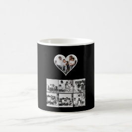 Caneca De Café Colagem de Fotos Preta e Branca 7