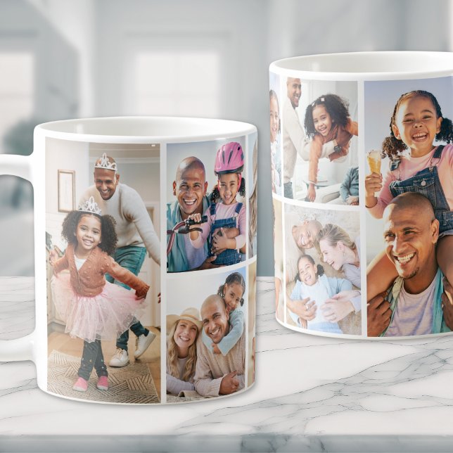 Caneca De Café Colagem de Fotos Simples Elegante Imagem (Photo Collage Simple Elegant Picture Coffee Mug)