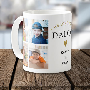 Caneca De Café Colagem de Fotos Simples Moderna Nós Te Amamos Pap