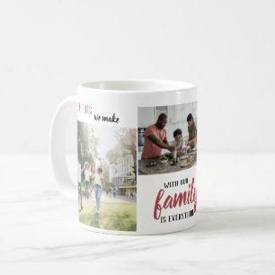 Caneca De Café Colagem de Fotos Tipografia Terra Rosa Dito Famíli