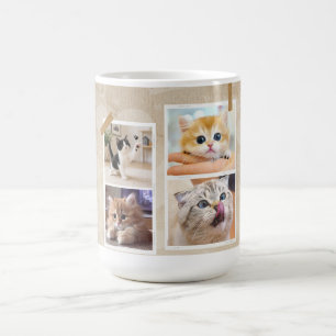 Caneca De Café Colagem de Gatos Curiosos