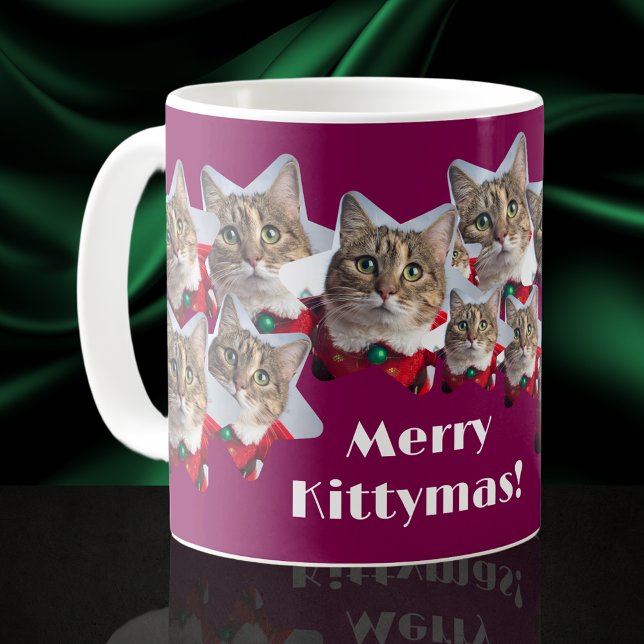 Caneca De Café Colagem de Gatos no Natal (Criador carregado)