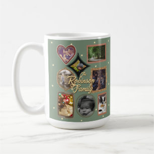 Caneca De Café Colagem de Moldura Retro de 12 Fotos da Família Úl