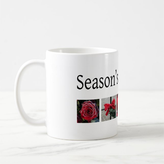 Caneca De Café Colagem de Natal em Vermelho (Esquerda)