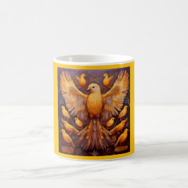 Caneca De Café Colagem De Ondas Amarelas