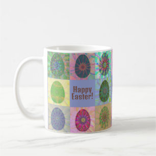 Caneca De Café Colagem de Ovos Coloridos Decorativos de Abstrato