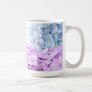 Caneca De Café Colagem de Pastel de Hydrangea primavera