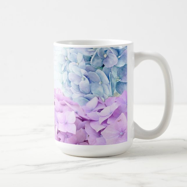 Caneca De Café Colagem de Pastel de Hydrangea primavera (Direita)
