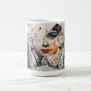 Caneca De Café Colagem de Poema de Amor Vintage Arte de Parede