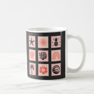 Caneca De Café Colagem de selos naturais