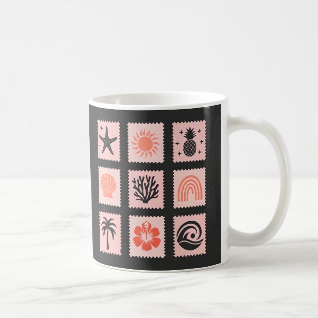 Caneca De Café Colagem de selos naturais (Direita)