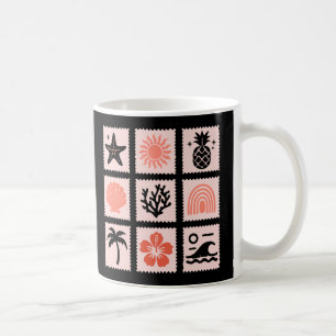 Caneca De Café Colagem de selos naturais
