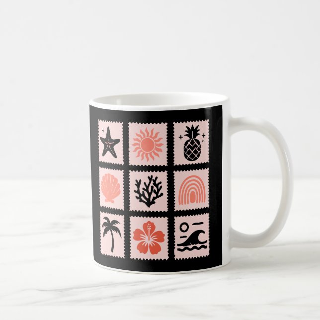 Caneca De Café Colagem de selos naturais (Direita)