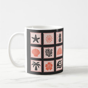 Caneca De Café Colagem de selos naturais