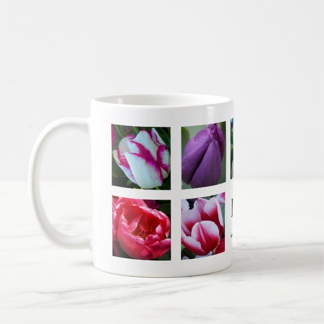 Caneca De Café Colagem de Tulipas #1 Mug (Esquerda)