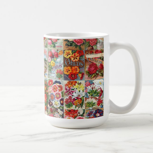 Caneca De Café Colagem do jardim dos pacotes da semente de flor (Direita)