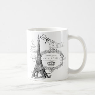 Caneca De Café Colagem em torre Eiffel