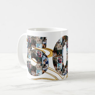 Caneca De Café Colagem fotográfica de presentes de 50 anos por an