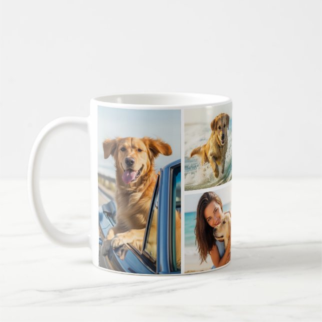 Caneca De Café Colagem Fotográfica Pet Dog 6 Simples (Esquerda)