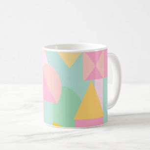 Caneca De Café Colagem geométrica bonito das formas em Pastels d