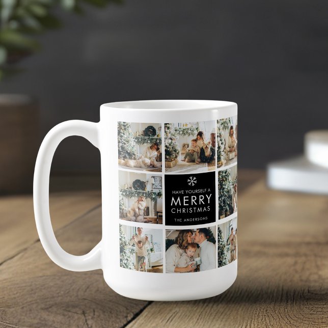 Caneca De Café Colagem Moderna “Feliz Natal” Multi Foto | (Criador carregado)
