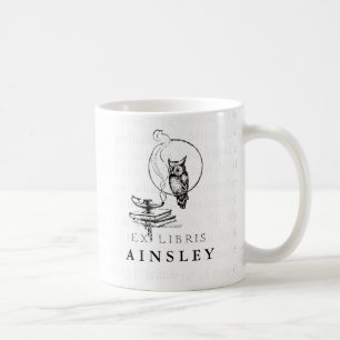 Caneca De Café Colagem personalizada da coruja do vintage