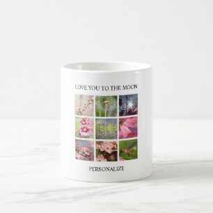 Caneca De Café Colagem personalizada das fotos com seu texto
