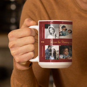 Caneca De Café Colagem personalizada de 10 fotos com elegante fam