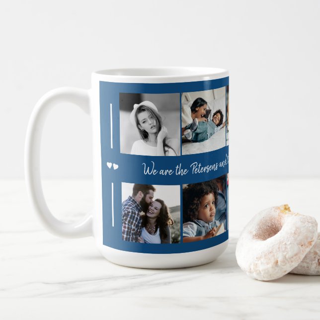 Caneca De Café Colagem personalizada de 10 fotos elegante para su (Com Donut)
