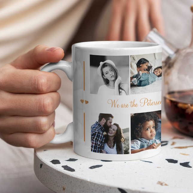 Caneca De Café Colagem personalizada de 10 fotos moderna em sua f (Criador carregado)