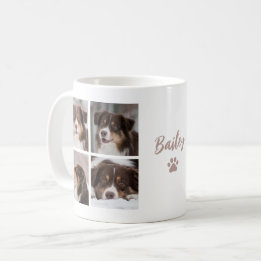 Caneca De Café Colagem Personalizada de 8 Fotos de Cachorro Pet A