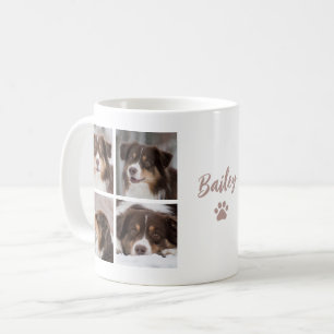Caneca De Café Colagem Personalizada de 8 Fotos de Cachorro Pet A