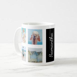 Caneca De Café Colagem Personalizada de 8 Quadrados de Fotos