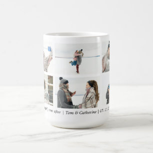 Caneca De Café Colagem Personalizada de Fotografias Feliz Nunca A