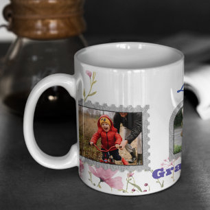 Caneca De Café Colagem personalizada de fotos e cotação memorável