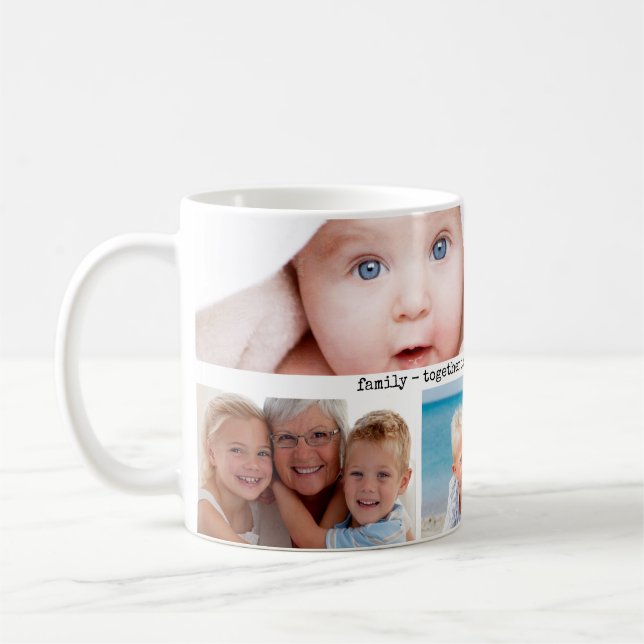 Caneca De Café Colagem Personalizada de Fotos Personalizada (Esquerda)