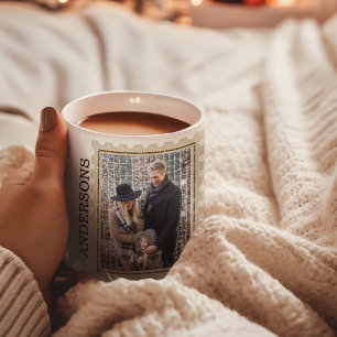 Caneca De Café Colagem Personalizada de Trio de Fotos