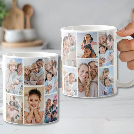 Caneca De Café Colagem Simples Personalizada de 14 Fotos