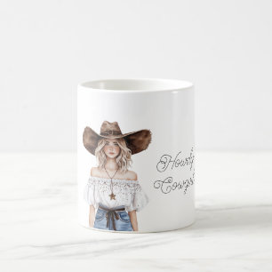 Caneca De Café Colar de Estrela com Chapéu de Cowgirl Howdy Loiro