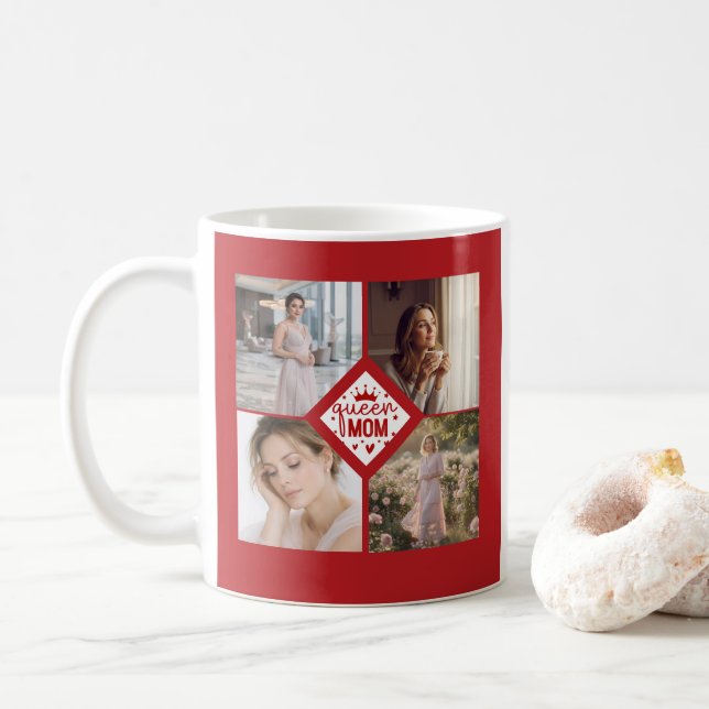 Caneca De Café Colar Personalizado com Colagem de Fotos da Mãe Ra (Com Donut)