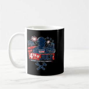 Caneca De Café Colarinho Azul 4 De Julho Patriótico Trabalhador A