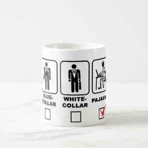 Caneca De Café Colarinho azul, colarinho branco ou pijamas
