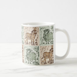 Caneca De Café Colcha de Burro e Ovelha com Impressão em Bloco -