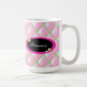 Caneca De Café Colcha de Diamantes Rosa - Princesa