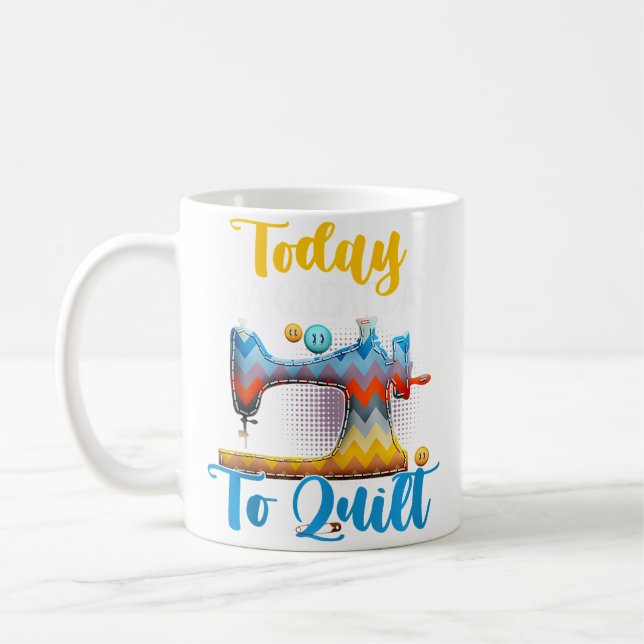 Caneca De Café Colcha de retalhos Máquina de costura engraçada Co (Esquerda)